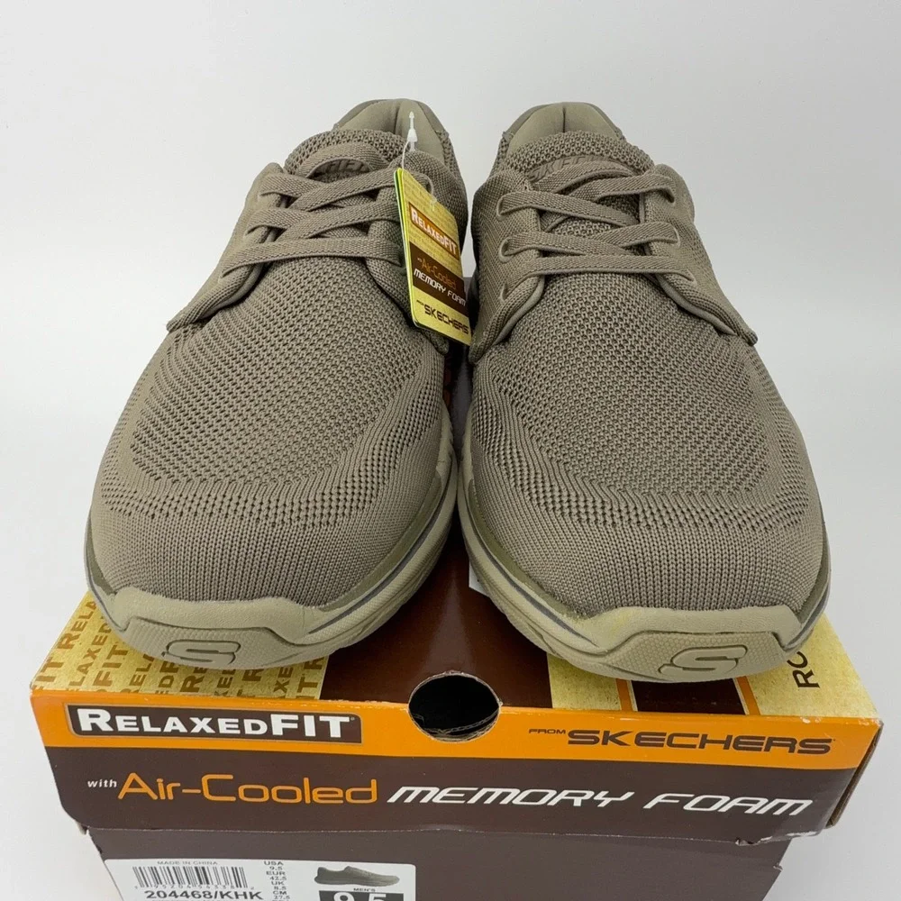 Skechers Expected 2.0 Marino Khaki Mens Memory Foam‎ Shoes Mens 9.5 NIB